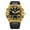Black Golden, variant on Dual Time Multifunction Wristwatches Men Alloy Case Analog Quartz Waterproof Watches Male Sports Stopwatch Youth Student