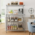 thumbnail image 2 of Gymax 4-Tier Coffee Bar Table w/Adjustable Shelves S Hooks Hanging Net & Shelf Liner, 2 of 10
