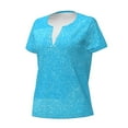 thumbnail image 2 of Naloa Sky Blue Glitter Print T-Shirts Short Sleeve V Neck Tees for Women Fashion Tops Trendy Lightweight Soft Casual Summer Outfits Clothes, 2 of 5