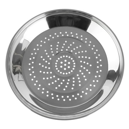 

Stainless Steel Steaming Dish with Holes Thick Steamer Rack Food Plate Cookware (for 34cm Wok)