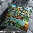 thumbnail image 2 of Manfei Camping Theme Sewing & Crafting Fabric (10 Yards) for Kids Boys Girls, Camper RV Car Home Decor Fabric by the Yard, Travel Trailer Patchwork Fabric by the Yard, 2 of 6