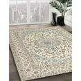 thumbnail image 2 of Ahgly Company Indoor Square Traditional Vanilla Gold Medallion Area Rugs, 4' Square, 2 of 6