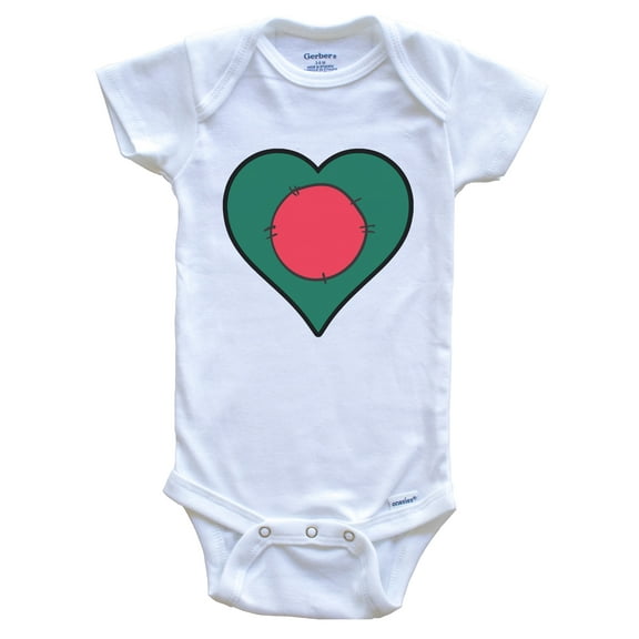 Bangladesh Heart Bangladeshi Flag Baby Bodysuit