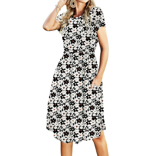 Vestido casual Simier Fariry Modest Business White Floral
