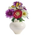 thumbnail image 6 of Mainstays 19''H Aritificial  Mixed Dahlia Buquet,Purple Color, 6 of 8