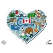 Canada Heart Local Native Culture Travel - 3" Vinyl Sticker - For Car Laptop I-Pad Phone Helmet Hard Hat - Waterproof Decal