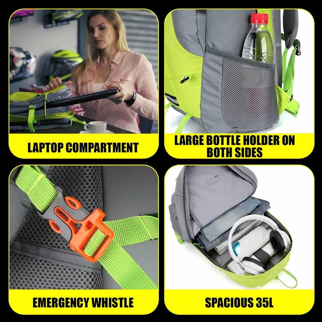 Riderbag Hi Vis Reflective Bike Motorcycle Backpack Green