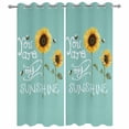 thumbnail image 4 of Outdoor Curtains for Patio Waterproof You Are My Sunshine Indoor/Outdoor Curtain Tiebacks Bee Sunflower Teal Green Privacy Sun Block Grommet Drapes for Pergolas Gazebo Porch 2 Panel 54x108 Inch, 4 of 9