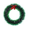 thumbnail image 4 of Hvmvliv 9.84in Christmas Bow Wreath Tinsel Xmas Wreath for Front Door Decoration with Bow Outdoor Christmas Decoration Green, 4 of 5
