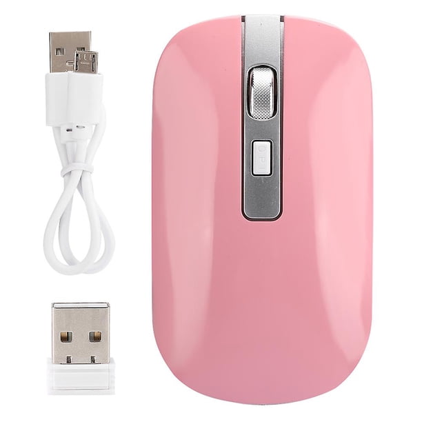 2.4G Wireless Mouse Ergonomic 1600 DPI\n\nHigh Resolution USB Charging Computer AccessoriesPink
