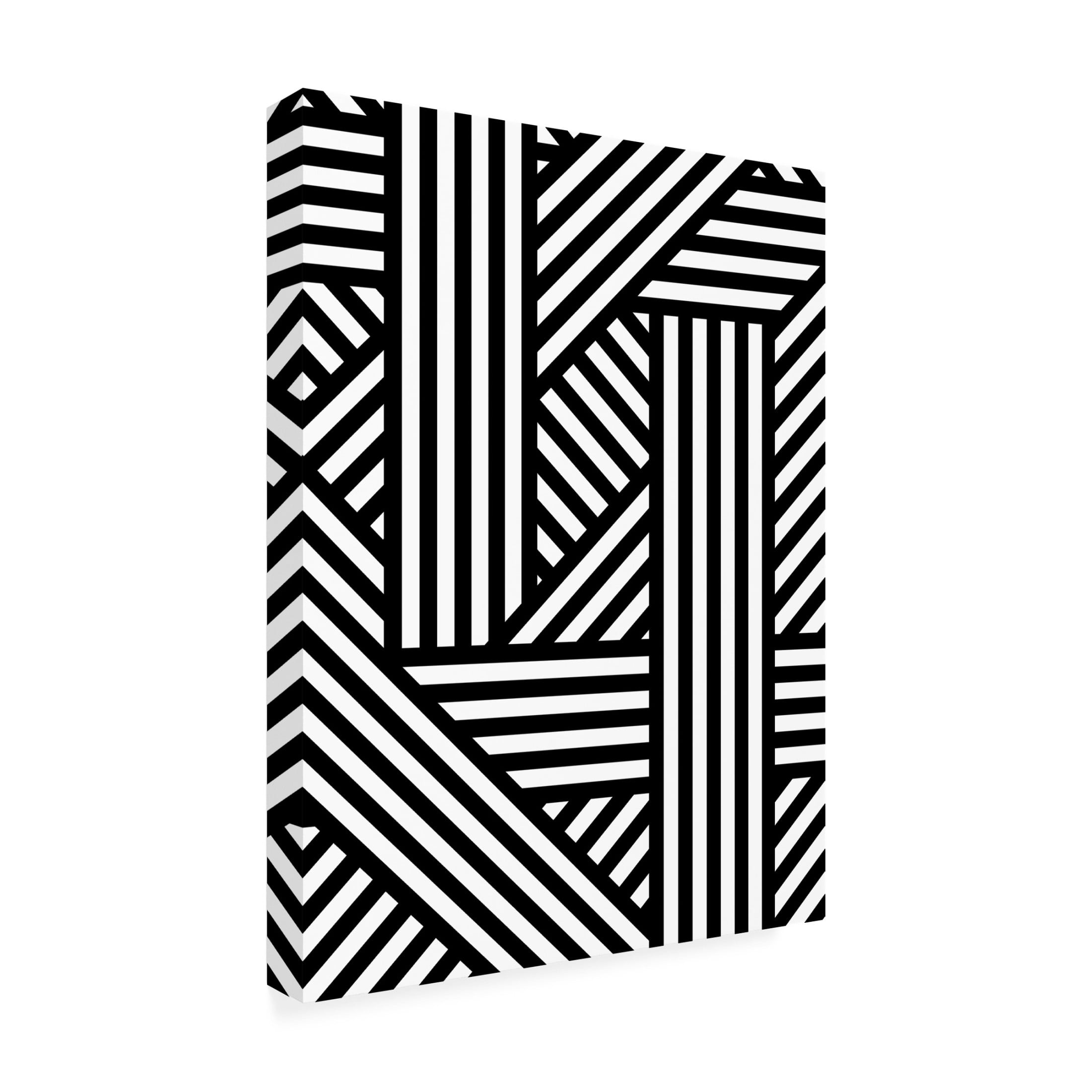 Canvas Wall Art - Tom Quartermaine 'Black and White Bold Modern Abstract Line Art 2' Wall Art for Living Room, Bedroom, or Office Décor by Trademark Fine Art - 18 x 24 Inches