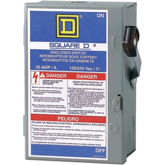 Square D Light-Duty Plug Fuse Enclosed Safety Switch L Series - 30A, Lockable, Neutral - 1 Each