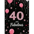 thumbnail image 4 of Pink Glitter Balloon Themed 40th Birthday Backdrop Banner with Crown Star Elements for Birthday Party Photography Props Decorations Happy Fabulous Celebration Decor Background Party Supplies, 4 of 8