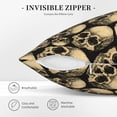 thumbnail image 5 of Square Decorative Throw Pillow Covers with Core, Vintage Skull Illustration Throw Pillows for Couch Sofa Bed Home Decor, 20"x20", 5 of 9