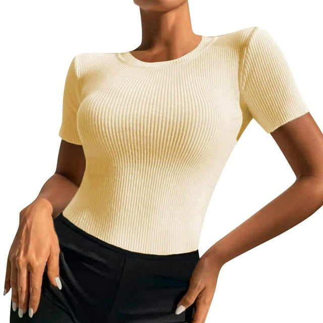 Women's Summer Sexy V Neck Knitted Solid Color Tank Top