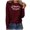 Wine, variant on Long Sleeve Shirts Oversize Women Tops Casual Fashion CrewNeck Pullover Round-Neck Printing T-Shirt