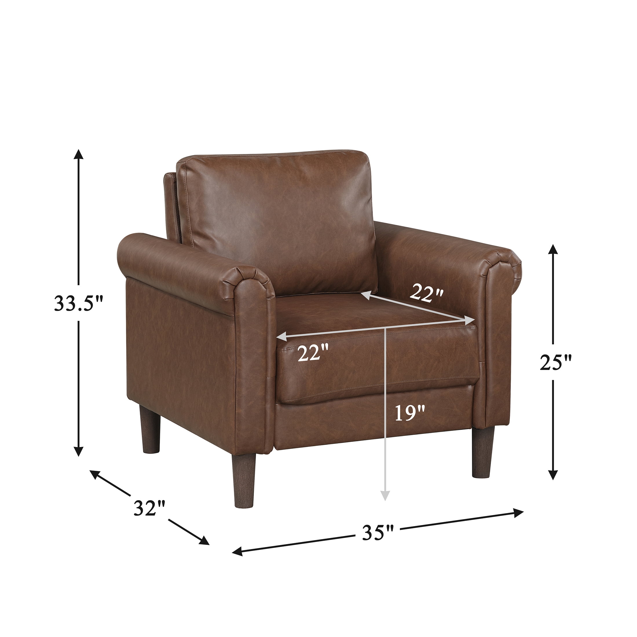 OakvillePark Marlinth Faux Leather Chair, Chocolate