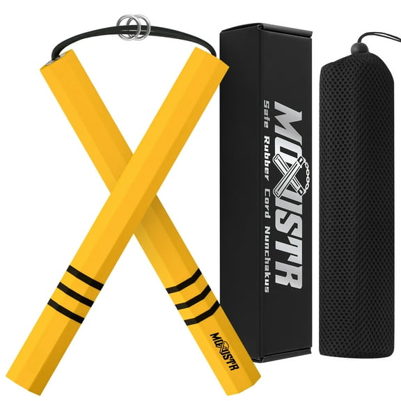 Safe Foam Rubber Cord Nunchakus Karate Upgraded for Beginners Practice and Training