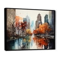 thumbnail image 2 of Designart "Autumn Breeze in New York City I" Cityscapes Framed Wall Art - Industrial Grey New York Hallway Framed Wall Art Decor, 2 of 6