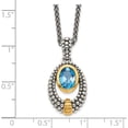 thumbnail image 4 of Sterling Silver With Gold-Tone Flash Gold-Plated London Blue Topaz Necklace Made In Thailand qtc1380, 4 of 6