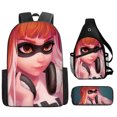 thumbnail image 4 of jet warrior Splatoon large bag satchel pencil case three-piece cartoon backpack set, 4 of 6
