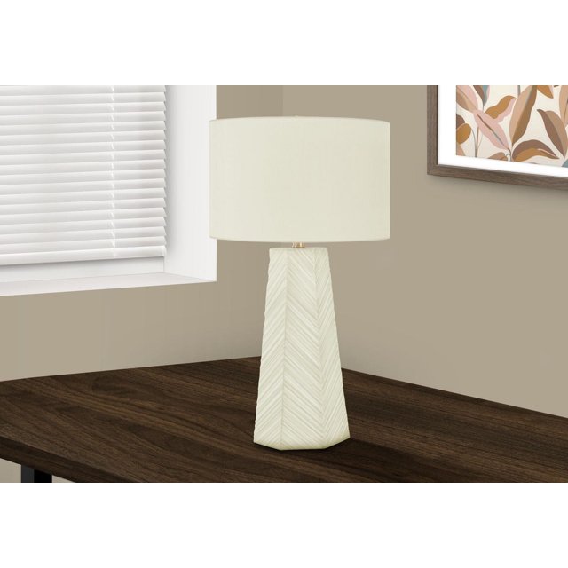 Monarch Specialties Lighting, 29"h, Table Lamp, White Ceramic, Ivory / Cream Shade, Contemporary