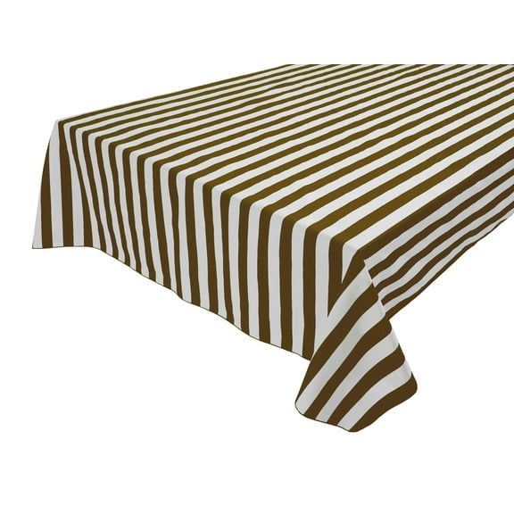 Cotton Tablecloth Stripes Print / 1 Inch Wide Stripe Brown
