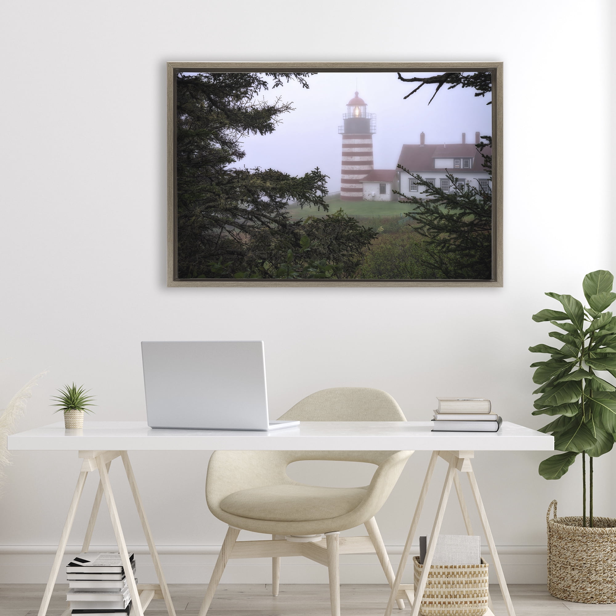 Stupell Industries Socked In By Fog Brown Framed Floater Canvas Wall Art, design by Rick Berk