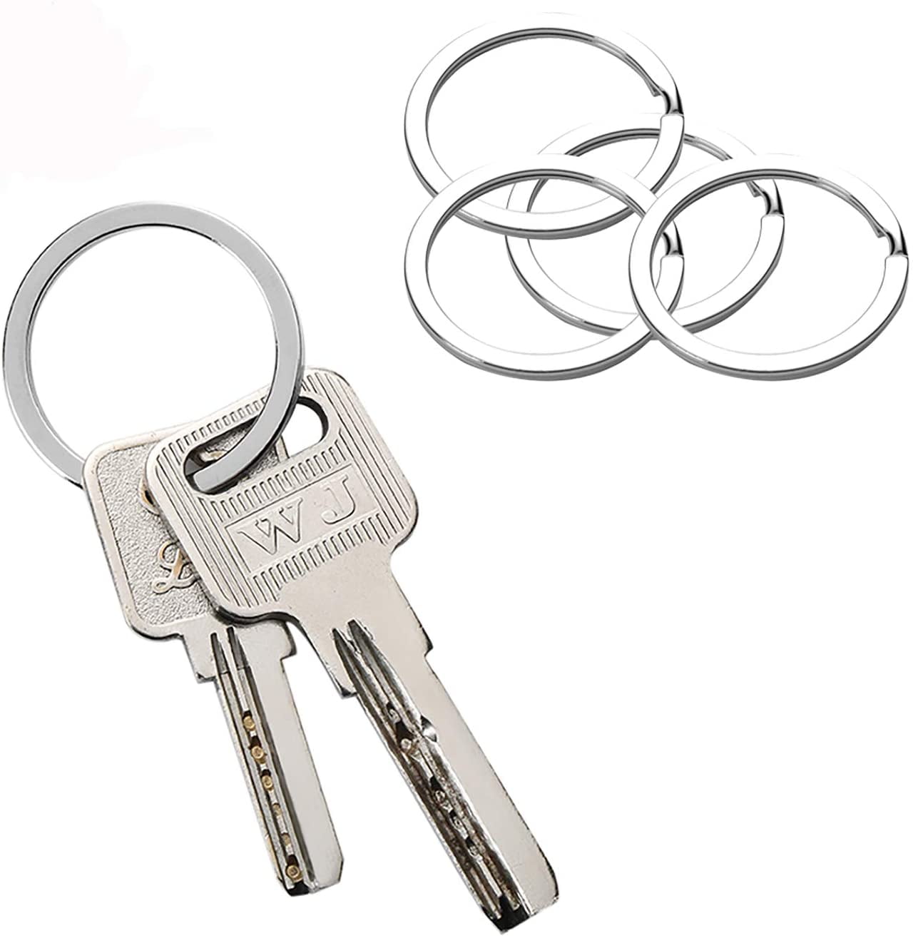 Flat Key Rings 10 Pieces 1 inches Flat Key Rings Metal Keychain Rings Split 