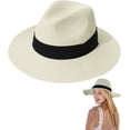 thumbnail image 1 of Sombreros flexibles para mujer, sombrero panamá de paja para hombre, sombrero para el sol de ala ancha de verano, sombreros para el sol Fedora anti-UV, sombrero plegable UPF 50 Rojo Verde, 1 of 5