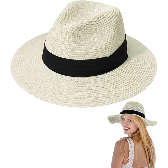 Sombreros flexibles para mujer, sombrero panamá de paja para hombre, sombrero para el sol de ala ancha de verano, sombreros para el sol Fedora anti-UV, sombrero plegable UPF 50 Rojo Verde