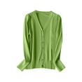 thumbnail image 2 of Women's V Neck Knitted Cardigan Sweater Long Sleeve Spring Autumn 2024 Fashion Lightweight Layering Top Cardigan Sweaters for Women, 2 of 2