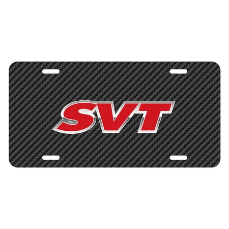 Ford SVT Black Carbon Fiber Texture Graphic UV Metal License Plate