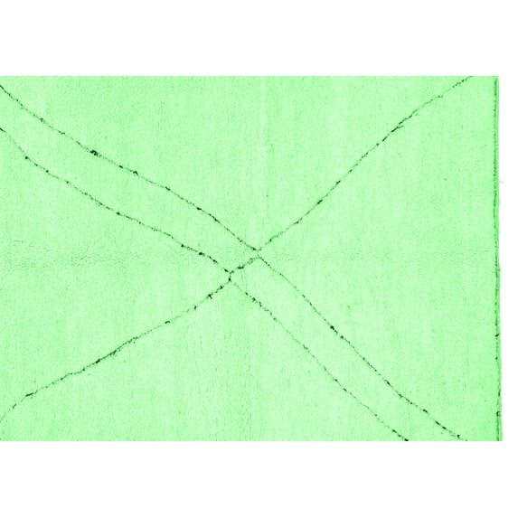 Ahgly Company Indoor Rectangle Solid Emerald Green Modern Area Rugs, 5' x 8'