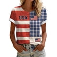thumbnail image 3 of JFGHDG Women'S T-Shirts Retro Independence Anniversary Tee Years Anniversary Tee Historic 4th Of July Birthday Tee Classic Patriotic Tee For Anniversary Sky Blue XL, 3 of 8