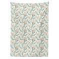 thumbnail image 2 of Feminine Tablecloth, Vintage Shoes with Roses Butterflies Classic Rococo Wedding Themed Layout, Rectangle Satin Table Cover for Dining Room and Kitchen, 60" X 90", Pale Pink and Blue, by Ambesonne, 2 of 2
