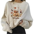 thumbnail image 2 of Pull Ample d'Halloween pour Femmes, Style Citrouille, Sweat à Manches Longues Col Rond pour Adultes, 2 of 6