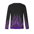 thumbnail image 4 of Penkiiy 3D Graphic Flame Print Shirts for Mens Casual Long Sleeve Tee Shirts Top 3XL Purple, 4 of 5