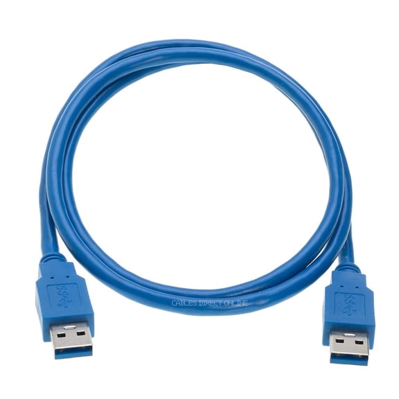 USB 3.0 Cable A Male to A Male Data Sync & Charging Cord Compatible with PC, Laptop, Hard Drive, Monitor, Printer, Camera, Gaming Console & USB Hub, 10ft 2-Pack, Cables Direct Online