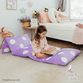 thumbnail image 5 of Butterfly Craze Floor Pillow Bed Lounger Cover, Cozy & Stylish Seating Solution for Kids & Adults, Recliner Floor Cushion for Ultimate Comfort, Holds 5 Pillows, Cover Only, Purple Polka Dot, Queen, 5 of 9