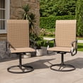 thumbnail image 2 of Techmilly Outdoor Dining Chairs , Patio Swivel Chairs Set of 2, Support 400lbs , Brown, 2 of 9