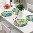 thumbnail image 4 of GZHJMY Round Braided Placemats Palm Leaf Hawaii Flowers Round PVC Woven Place Mats Indoor Washable for Kitchen Dining Tables 15 inch Heat Resistant Round Table Mats, 4 of 7