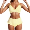 thumbnail image 2 of Women's Bikini Swimsuits Floral Print High Waist Bikini Sets for Women With Straps Beach Cover Up Outfit Swimsuit, 2 of 5