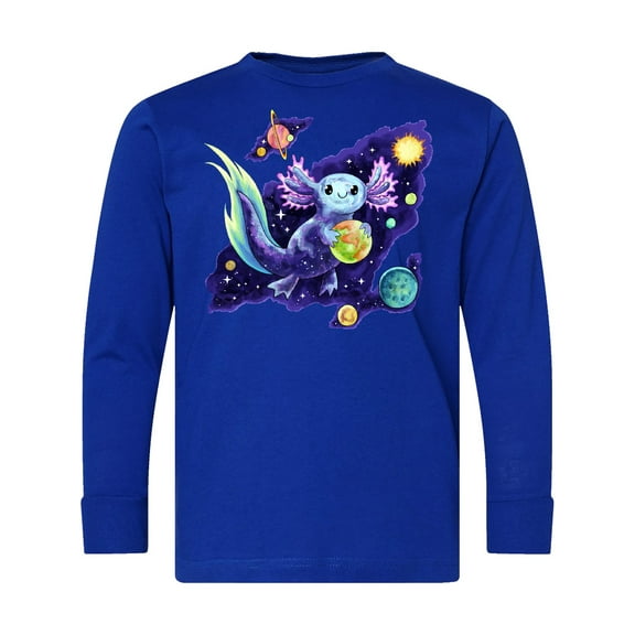 Inktastic Galaxolotl Cute Purple Space Axolotl Galaxy Design Long Sleeve Youth T-Shirt