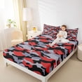 thumbnail image 4 of jejeloiu Camo Hunter Twin Sheet Sets,Red Gray Camouflage Bedding For Teens Boys 3-Piece, 4 of 7