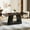 Black, variant on Tribesigns 63-Inch Dining Table for 4 to 6 People, Modern Rectangular Dining Room Table, Wooden Faux Marble Dinner Table with Sturdy Base