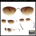 thumbnail image 3 of (2-Pack) Luxury Rimless OG Fancy Narrow Oval Metal Rim Hustler Fashion Sunglasses 1 Black 1 Brown, 3 of 4