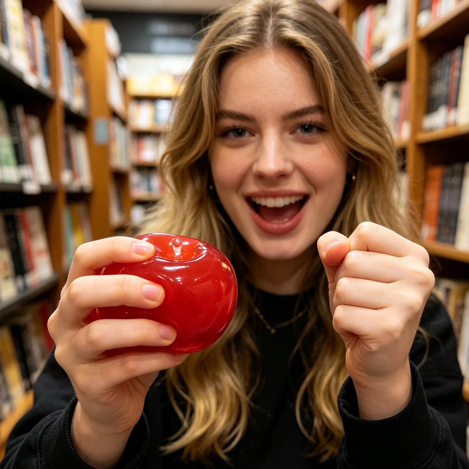 Apple Squishy, Green/Red Squishy Apple Giant Fruit Squishies Realistic Oversized Slow Rising Squeeze Fidget Stress Ball for Home Office