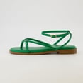 thumbnail image 2 of CUSHIONAIRE Women's Vida strappy flat sandal +Memory Foam and Wide Widths Available, Kelly Green 9 W, 2 of 5