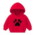 thumbnail image 2 of Riecok Toddler Baby Boys Girls Cotton Hoodie Sweatshirt Long Sleeve With Pockets Round Neck Fashion Hoodie Casual Love Pattern Kids Warm Winter Hoodies Pullover Hooded Sweatshirt Red 3 T, 2 of 3